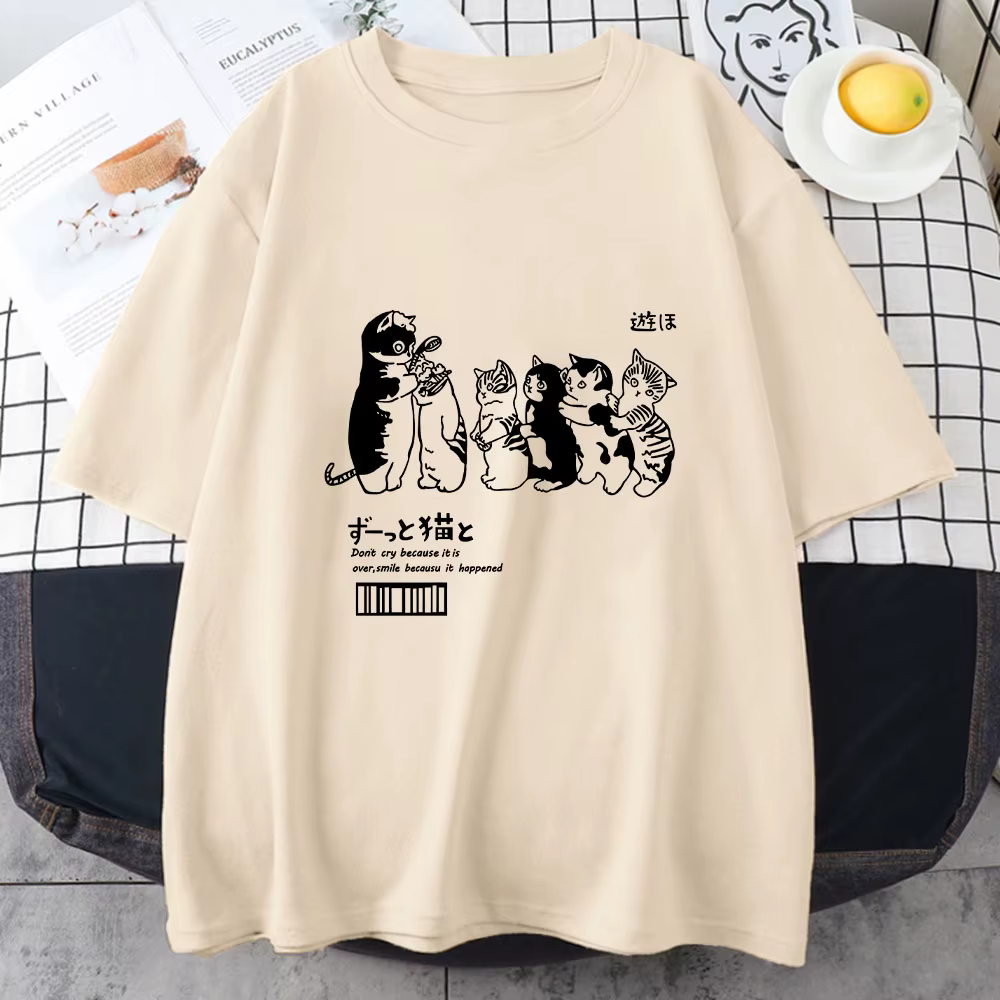 T-shirt Oversize à Manches Courtes pour Femme, 100% Coton, Style Coréen, à la Mode, pour Couples, Ét