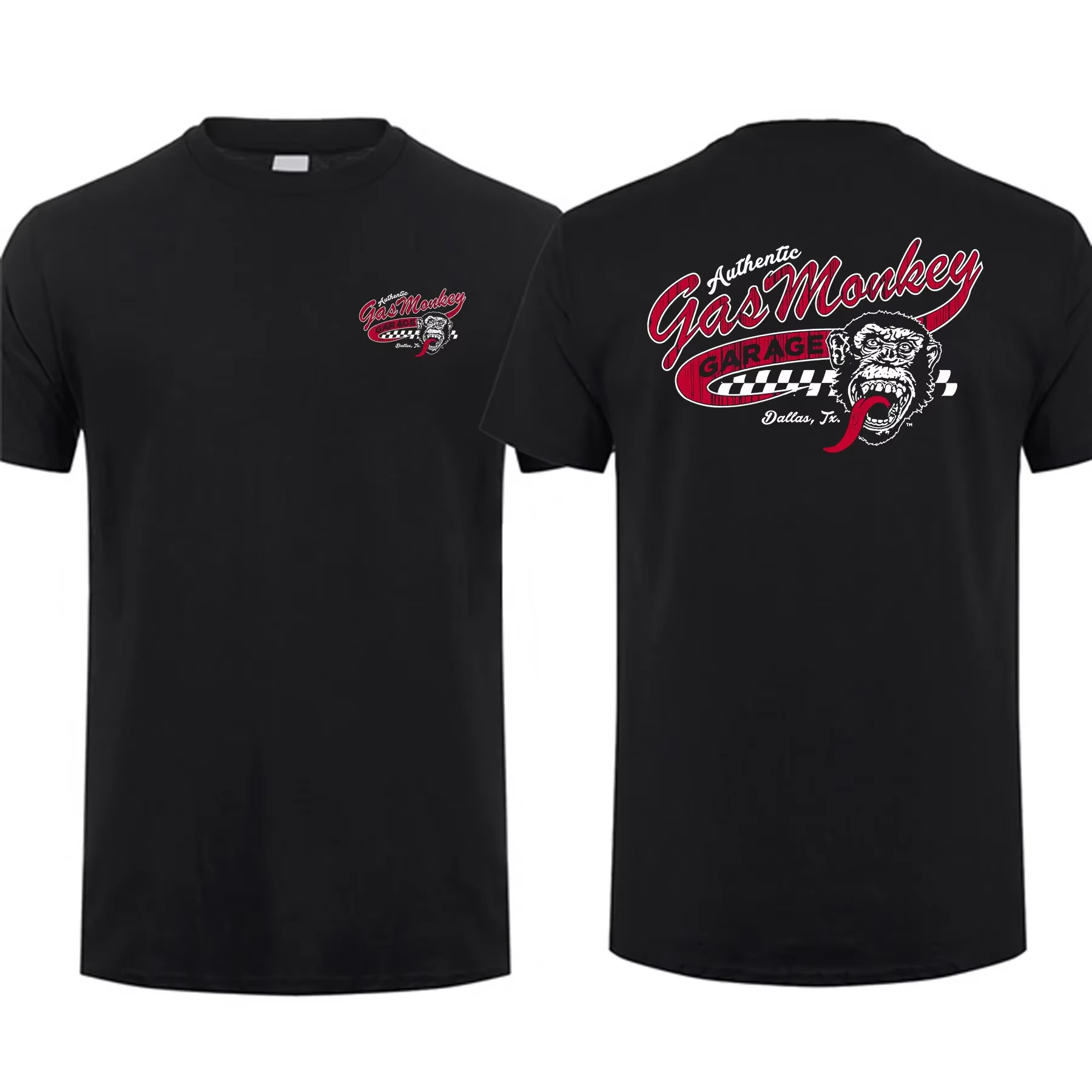 T-Shirt Homme 2024 Coton, Objets d'Été, Économie Homme, Double Face Gas Monkeys GarageY-Streetwear, 