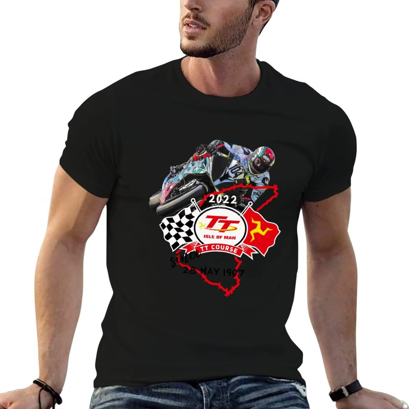 Héros Tt île de Man course T-Shirt homme T-Shirt coton lourd T-Shirt impression personnalisée T-Shir