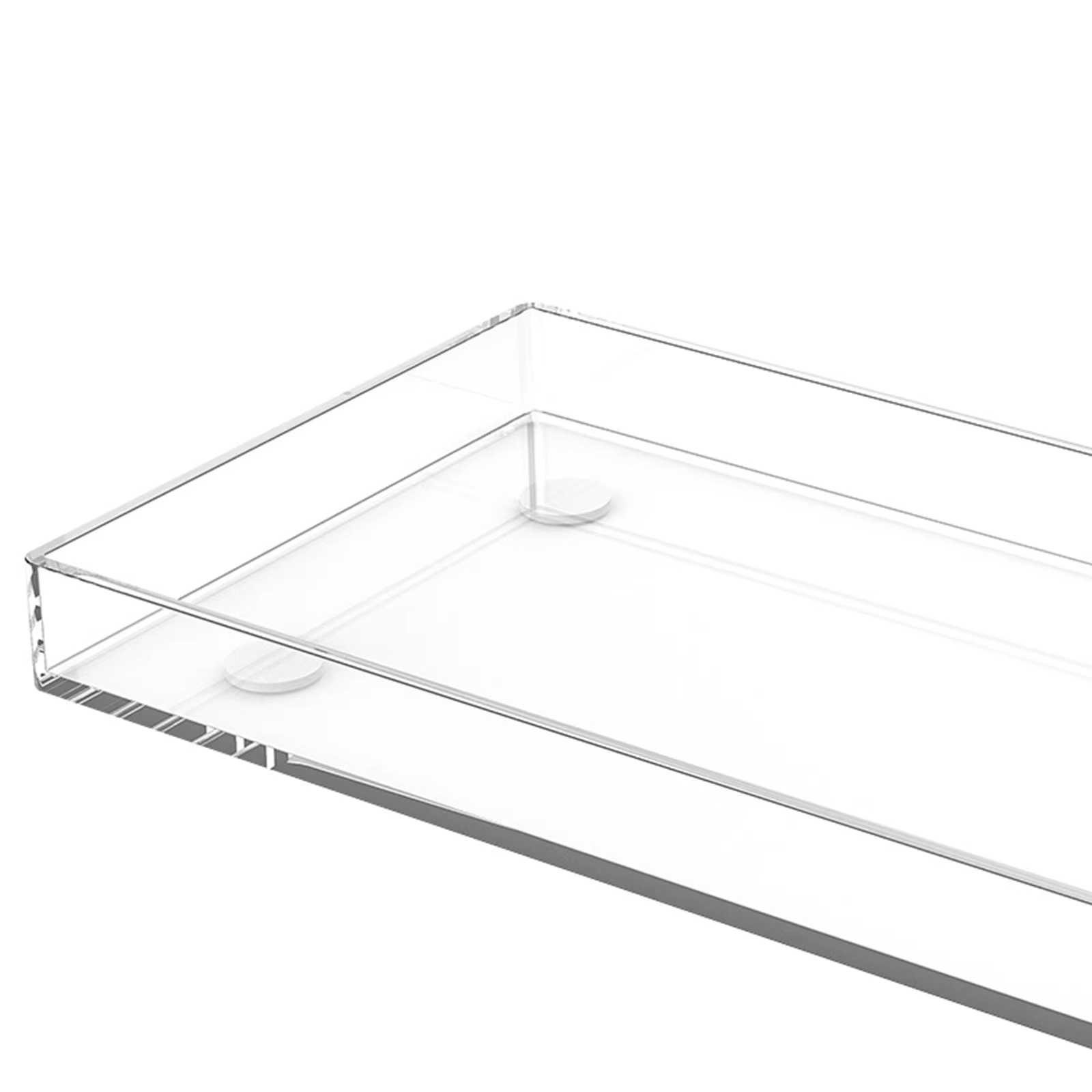 Plateau décoratif en acrylique transparent, élégant plateau rectangulaire pour centre de table, cuis