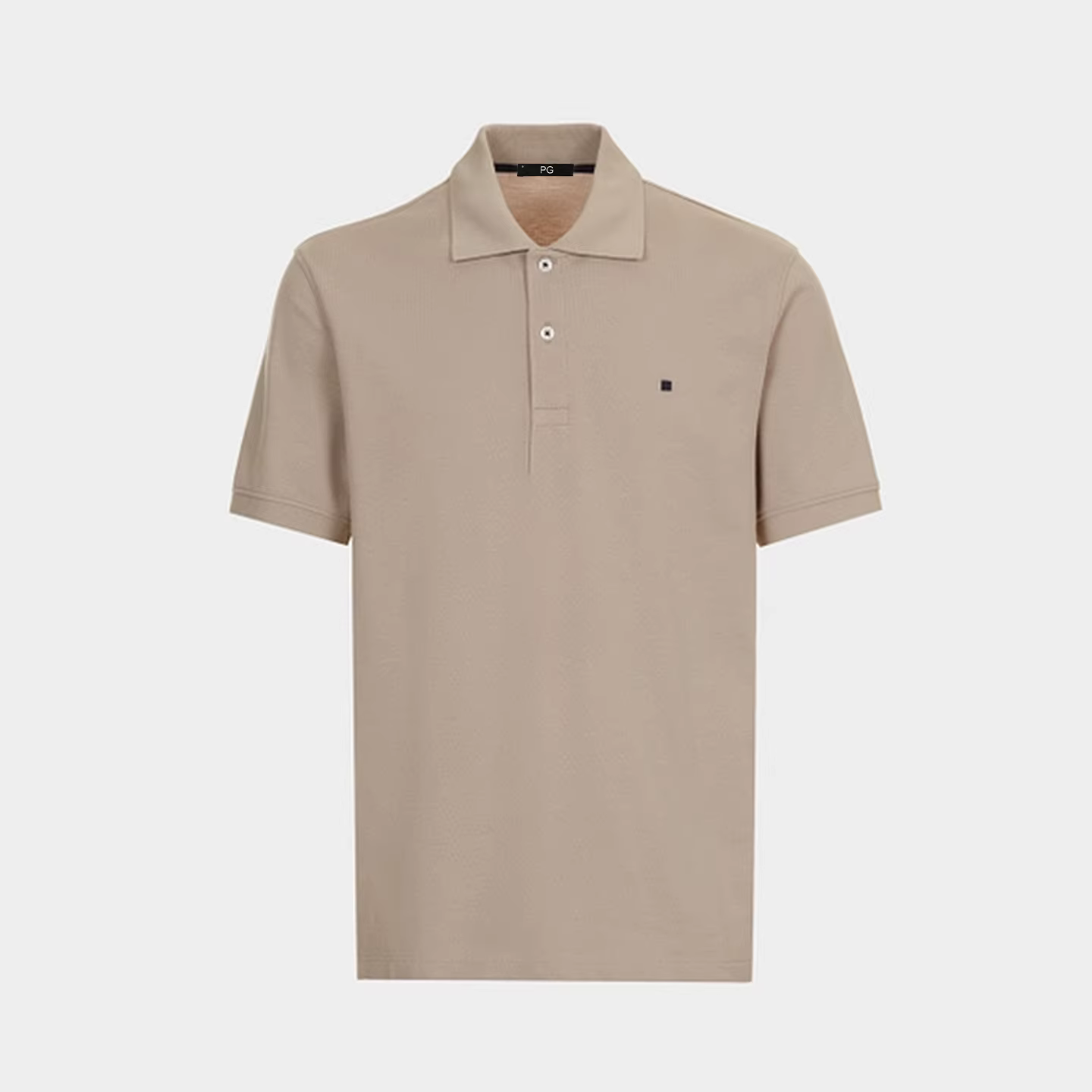 PG Small Logo Polo en coton brodé de couleur unie à manches courtes pour homme, coupe régulière, hau