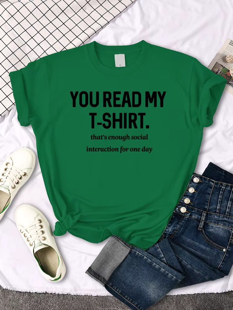 T-shirt You Read My pour femmes, col rond, créatif, décontracté, essentiel, tendance de la mode, con