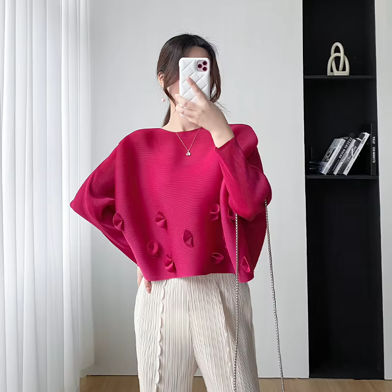 T-shirt décontracté pour femme, grande taille, autocollant mode adt, péplum fleuri tridimensionnel, 