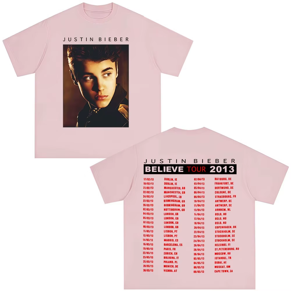 Marchandises de la tournée « Believe » de Justin Bieber 2026 - T-shirts pour hommes et femmes, T-shi
