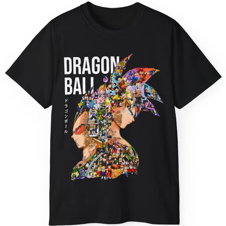 T-shirt imprimé anime Dragon Ball 40e anniversaire Son Goku 100% coton, taille extra, streetwear déc
