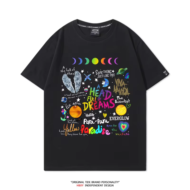 Coldplay Band Around coton T-shirt été nouveau homme et femme 2025 Concert Tour manches courtes vête