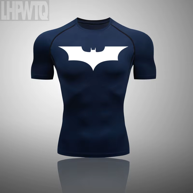 T-shirt de compression pour homme, élastique, séchage rapide, sport, athlétique, gym, entraînement, 