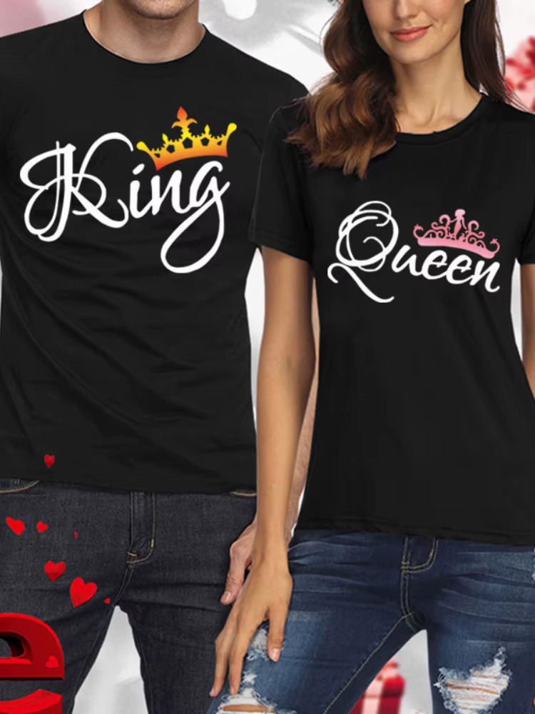 T-shirt imprimé couronne KING Calls EEN pour hommes et femmes, t-shirt à manches courtes pour les am