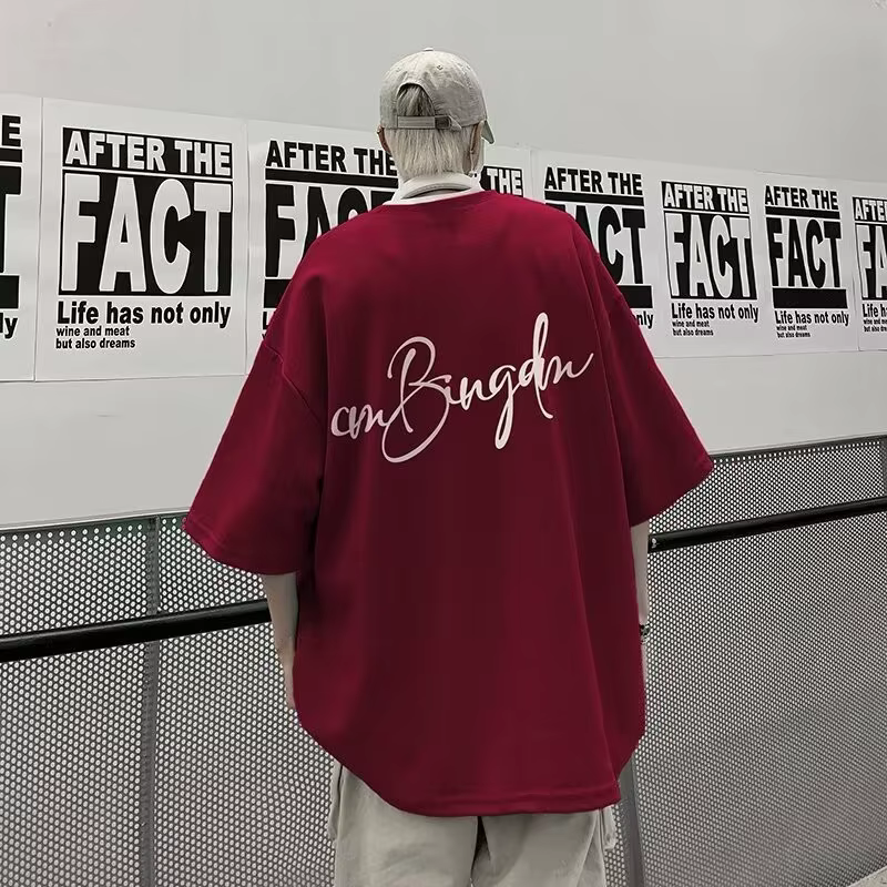 M-8XL été hommes T-shirt surdimensionné coréen décontracté Style ample lettre étoile Signature impre