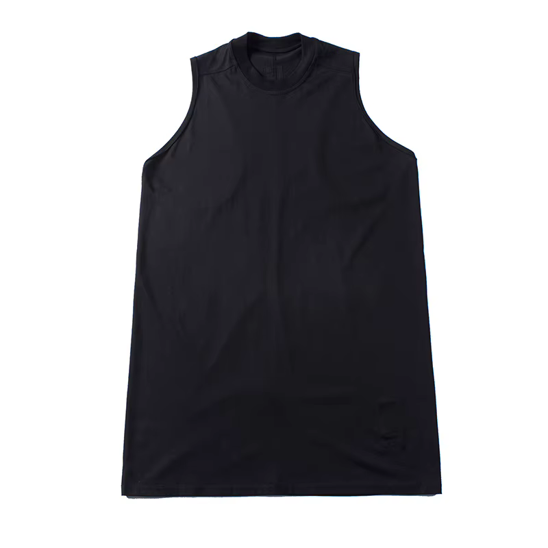 Dark RICK RO Style coton haute rue hommes couleur unie petit col épaules dénudées grand en forme de