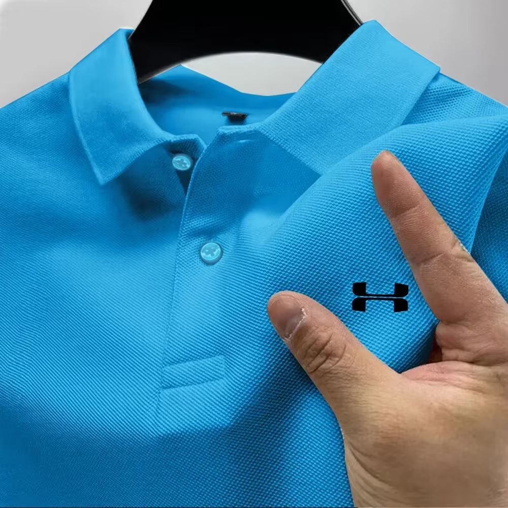 Polo de golf imprimé haut de gamme pour homme, col classique, couleur unie, respirant, décontracté p