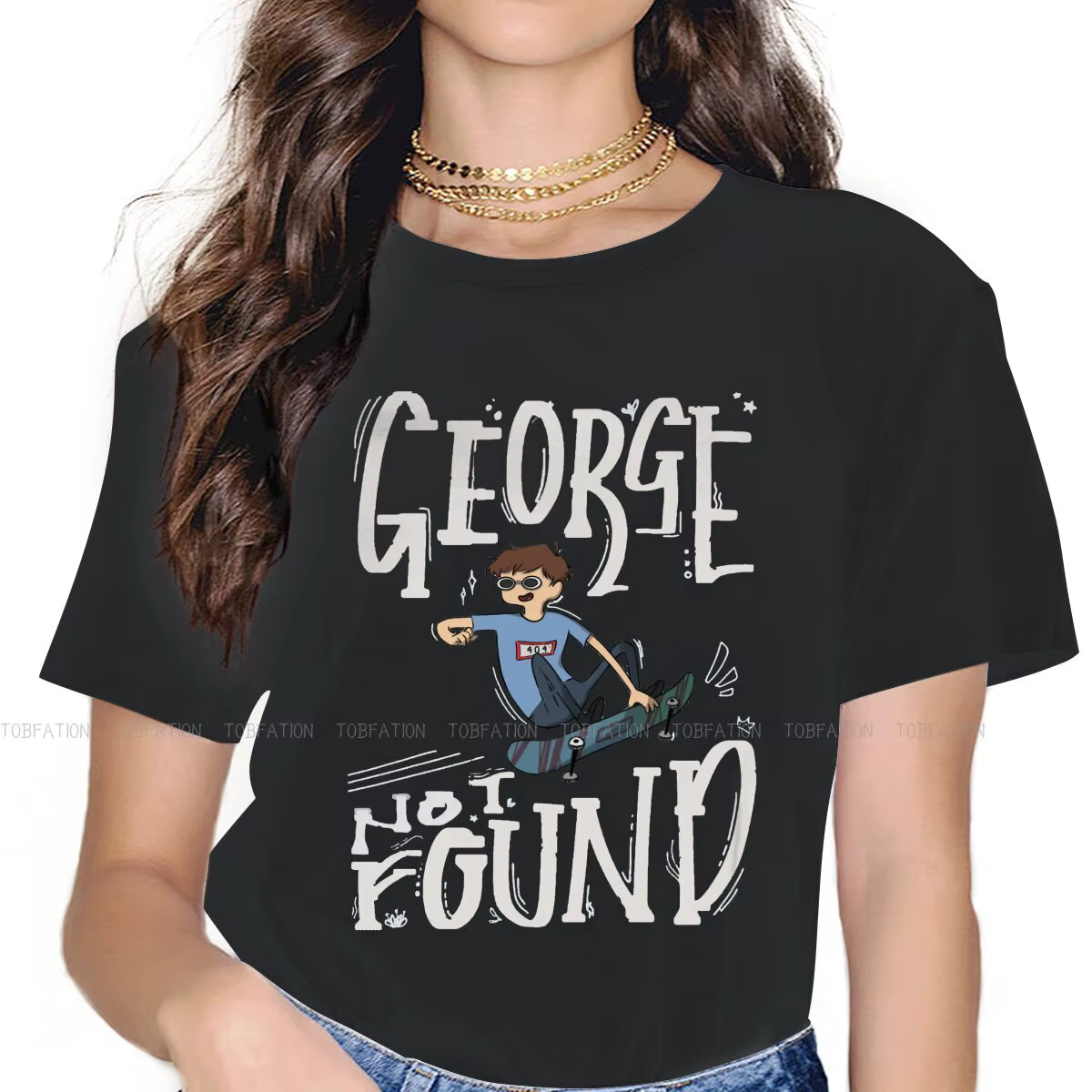T-shirt de skateboard George pour femme, ample, en coton, avec image de rêve SMP Grunge, Vintage