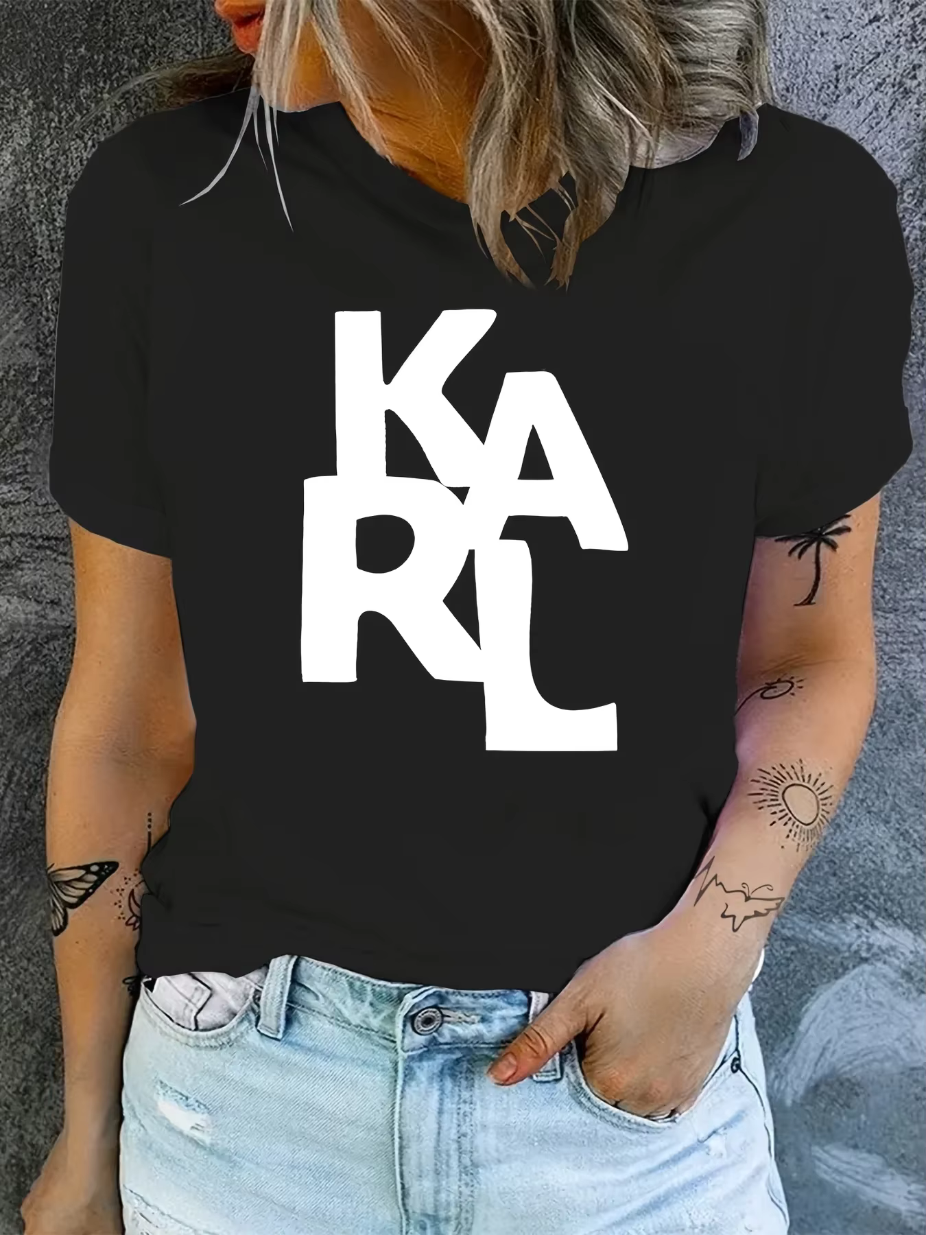 T-Shirt à manches courtes pour femmes, grande taille, avec lettres imprimées, marque de luxe de haut