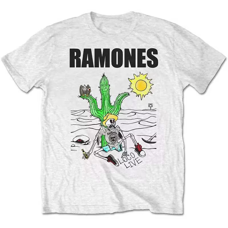 The Ramones - Groupe punk américain légendaire - T-shirt à manches courtes en coton imprimé musique