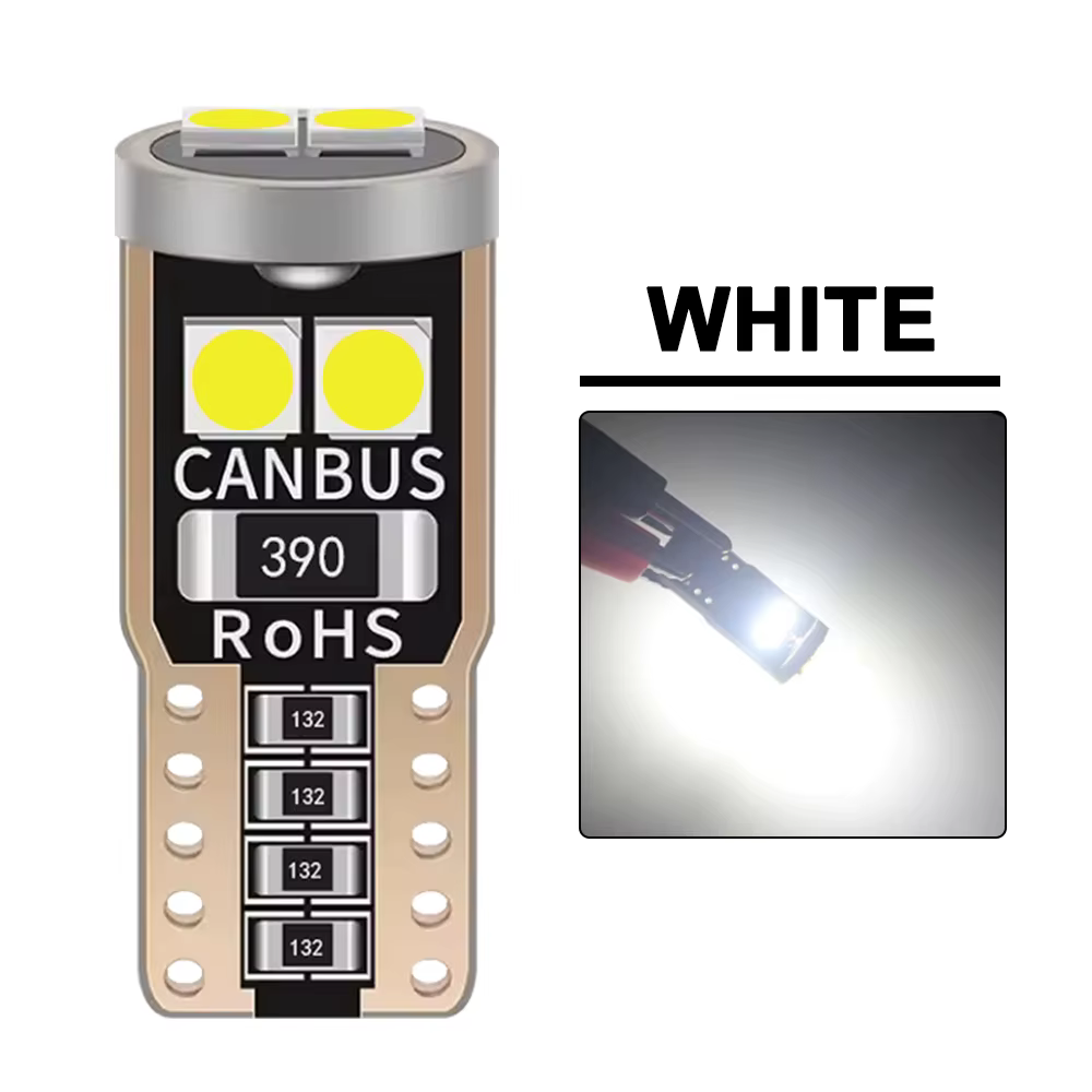 Ampoule LED blanche T10 W5W, 2/4/6/8/10/20 pièces, éclairage de plaque de planificateur de coffre 12