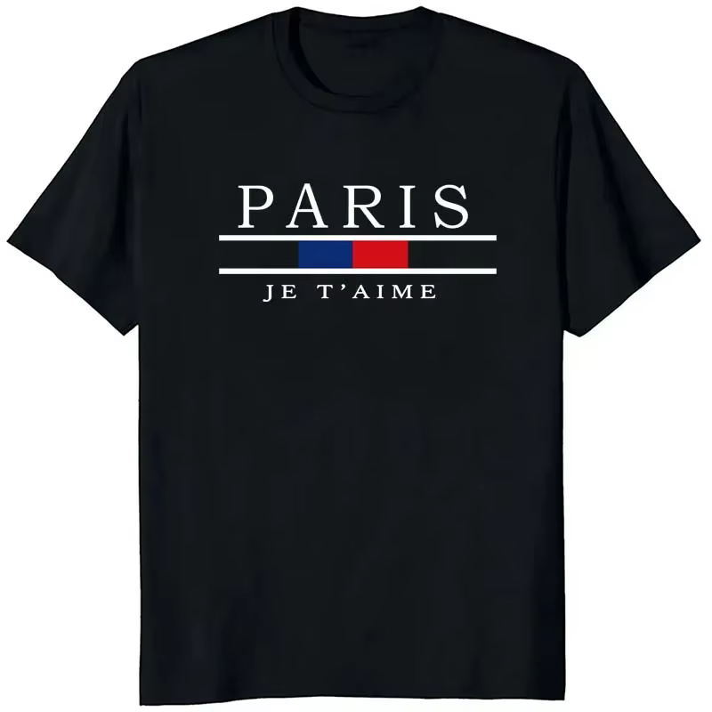 T-shirts imprimés graphiques Paris pour hommes – Nouveauté été, mode décontractée, sport, style urba