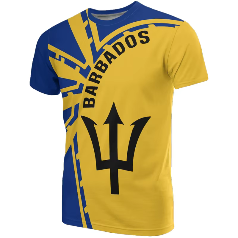 T-shirt graphique de la Barbade pour hommes et femmes, T-shirt de sport, Pays d'Amérique du Sud, Emb