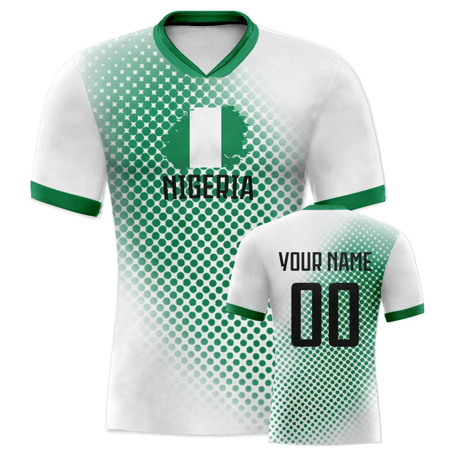 Maillot de football personnalisé du Nigeria avec nom et numéro, respirant et à séchage rapide, pour