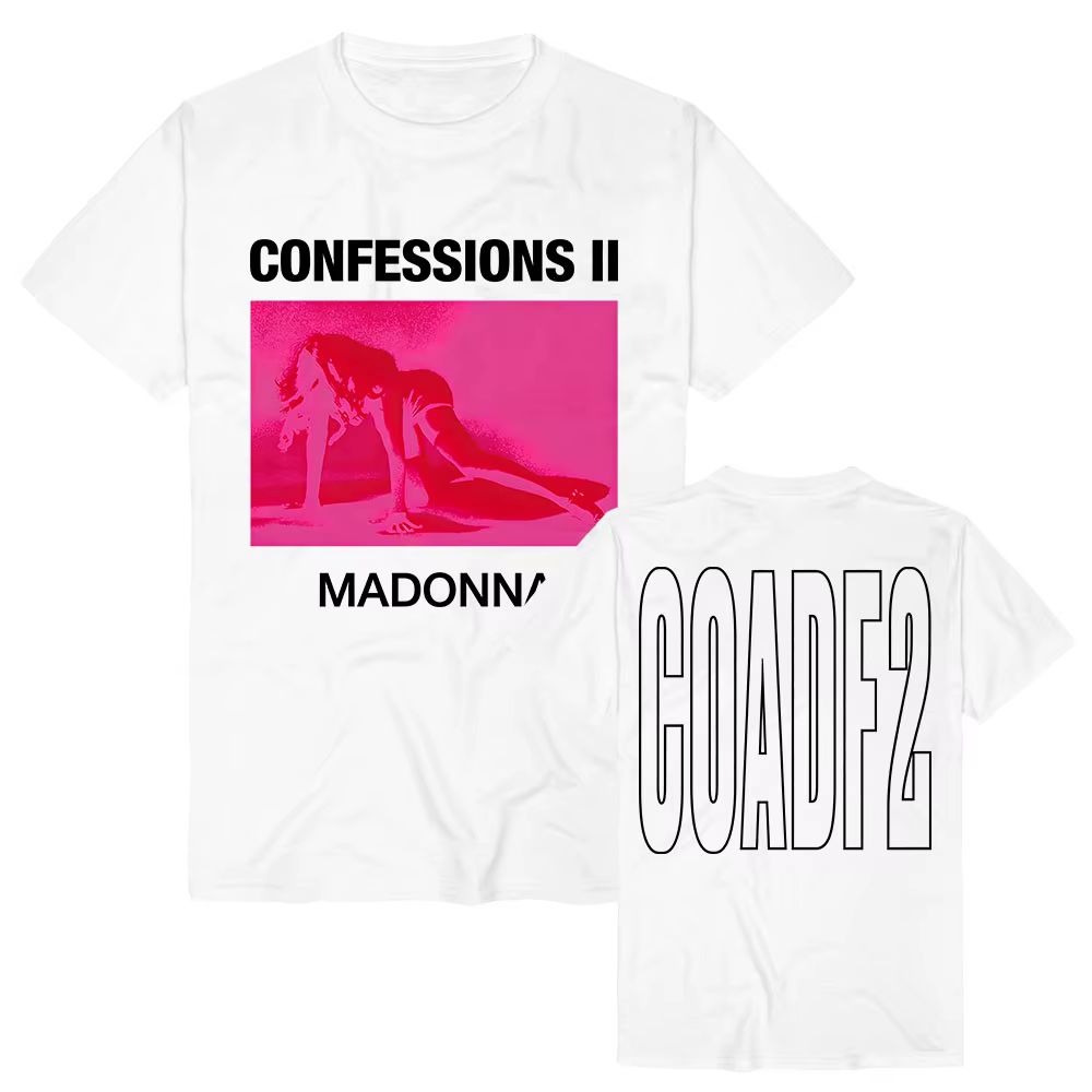T-shirt Madonna CONFESSIONS II, nouveau design d'album, impression graphique, merchandising, manches