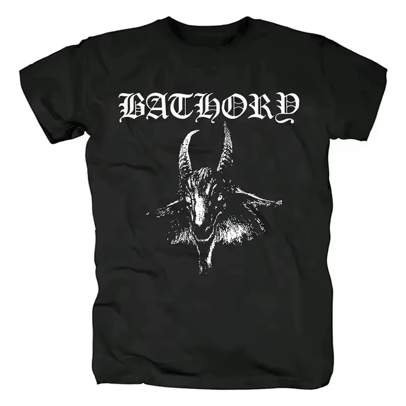 T-shirt Bathory Black Metal Venom surdimensionné, streetwear décontracté pour hommes et femmes, mode