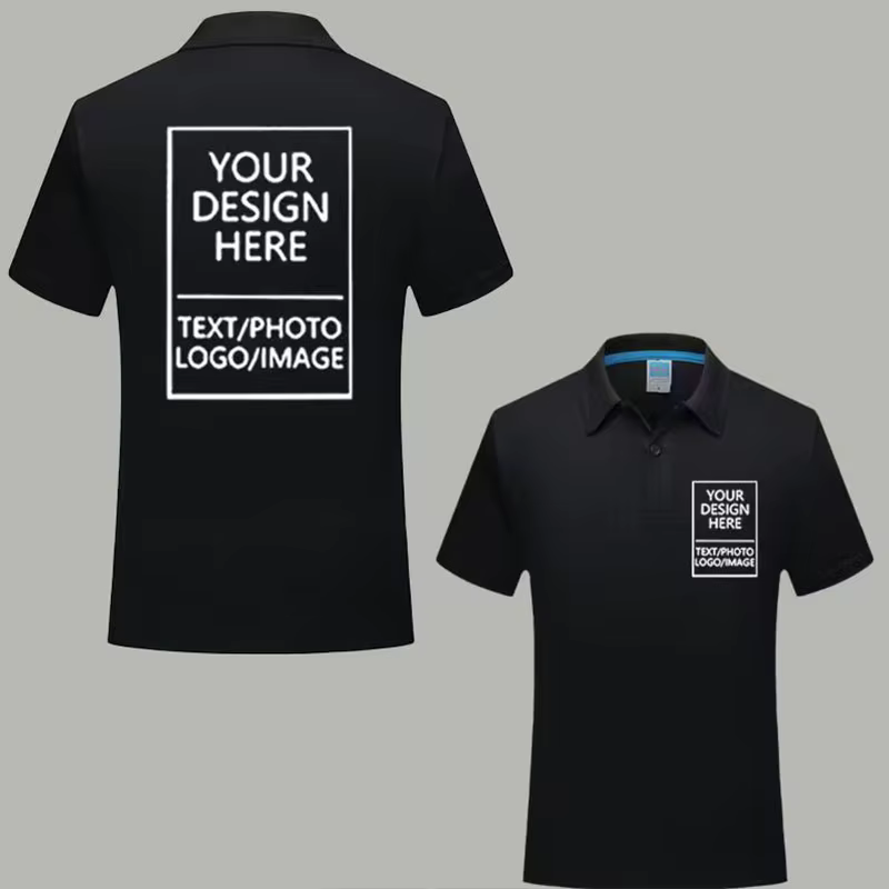 Polo de sport à séchage rapide, logo personnalisé imprimé, revers, t-shirt publicitaire pas cher, co