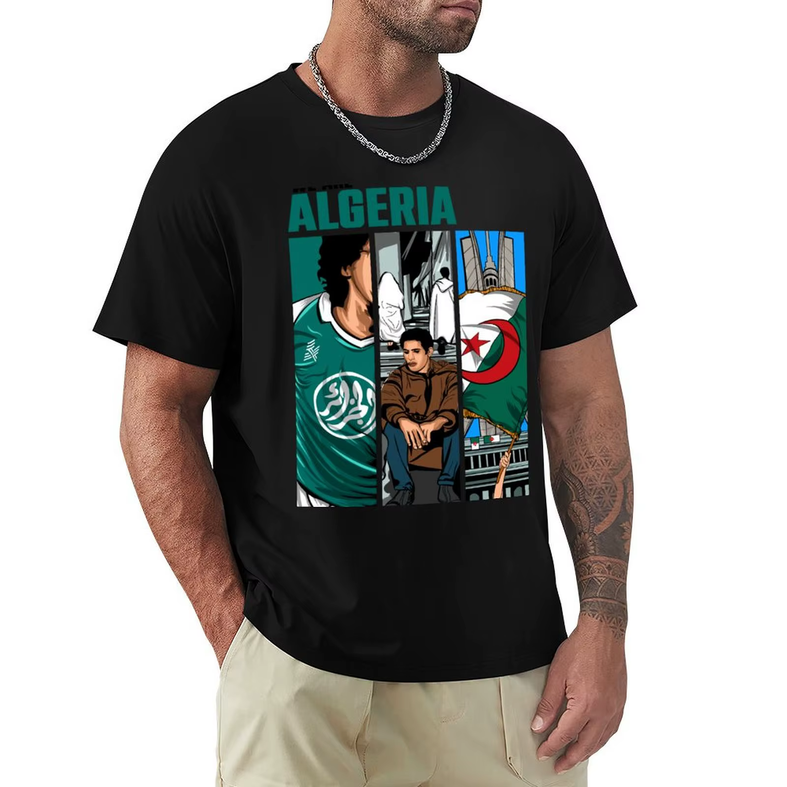 T-shirt graphique personnalisé pour hommes, vêtements mignons, médicaments, nous sommes l'algérie