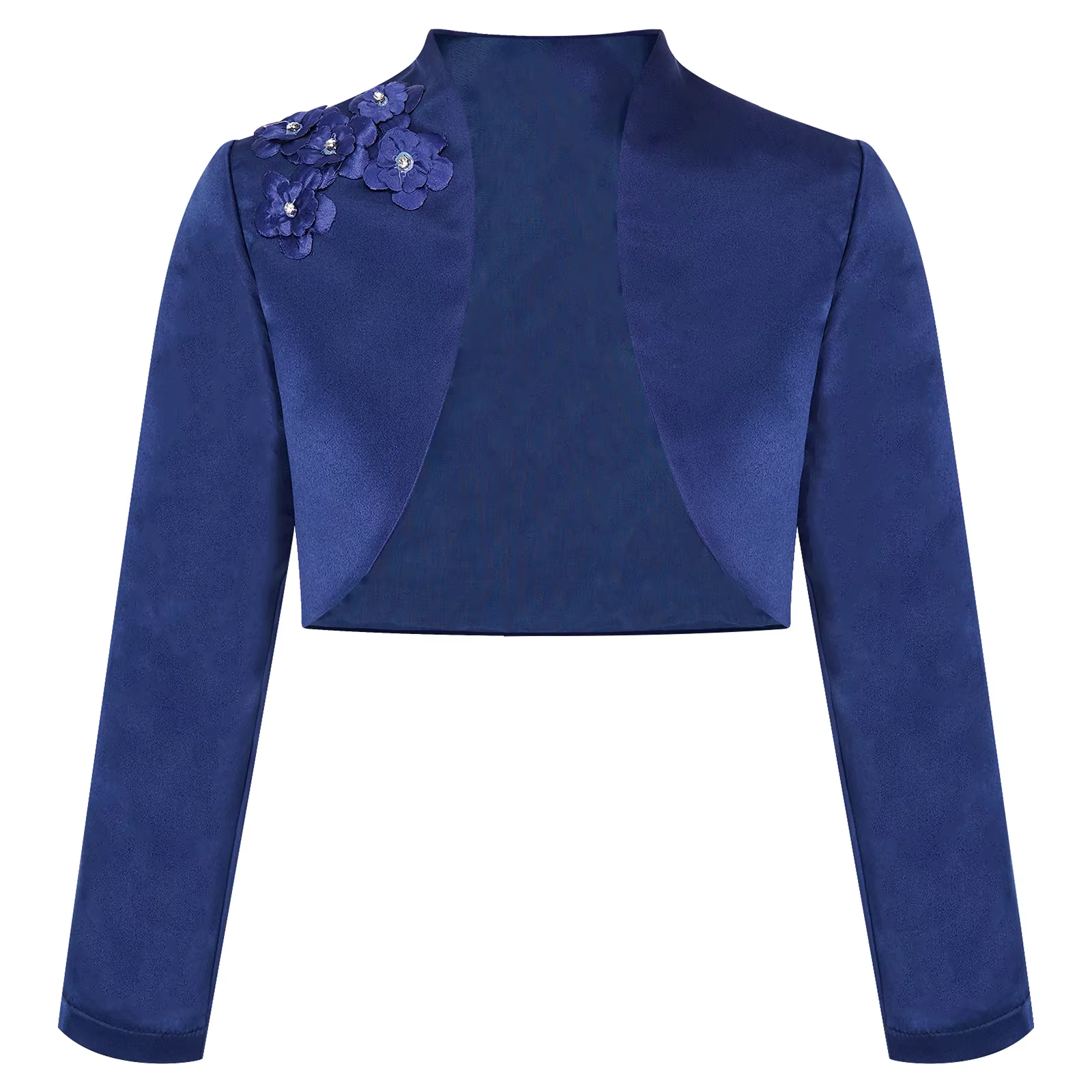 Veste en Satin à manches longues pour enfants filles, écharpe de soirée formelle de mariage, boléro