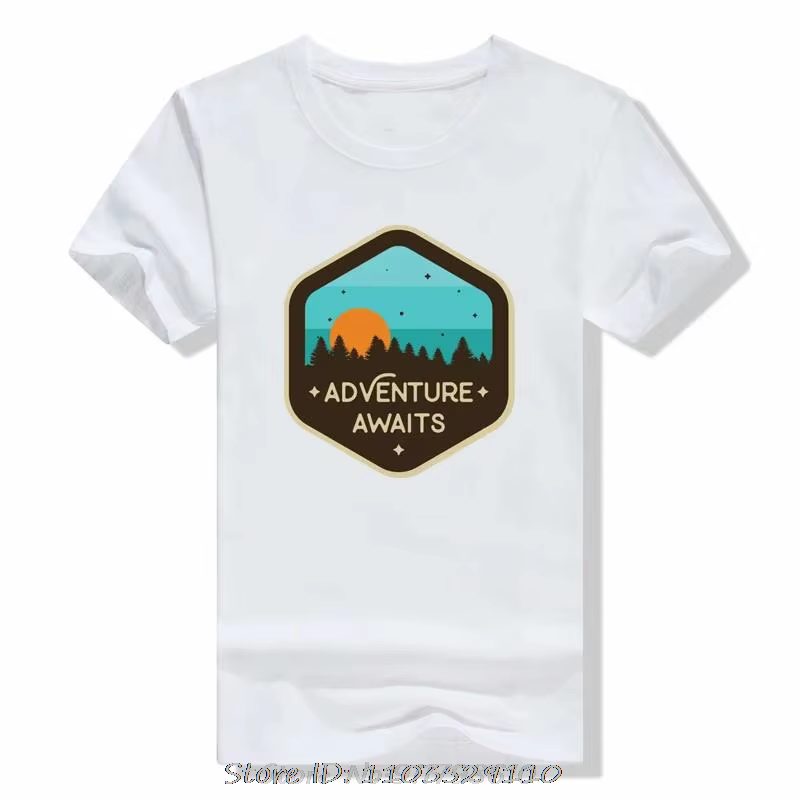 T-shirt unisexe Eat Sleep Travel Antibodies Mountains, Adventure Hiking Tshirt, Summer Outdoor Casua