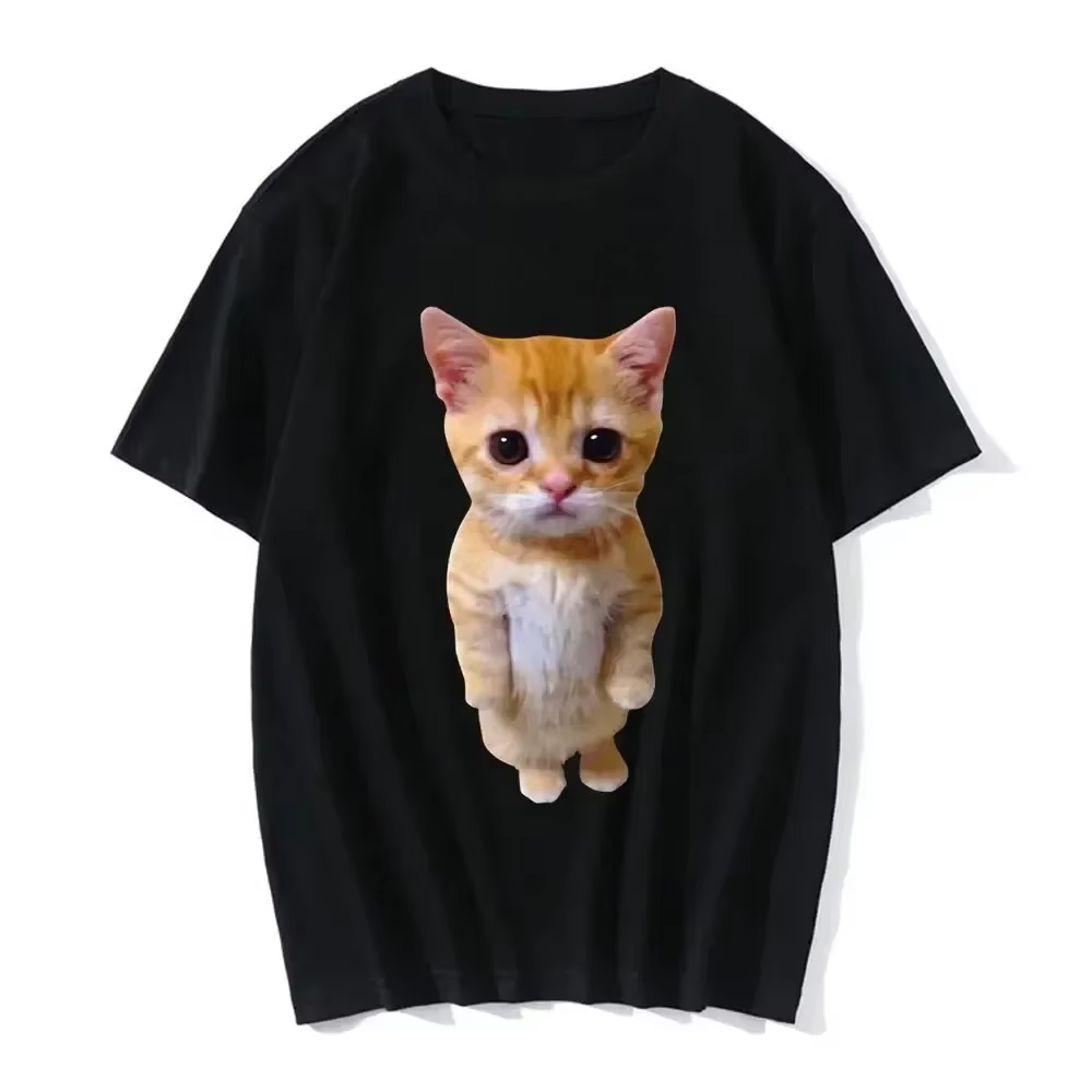 T-shirt imprimé chat 3D drôle pour femmes et hommes, vêtements de mode décontractés, chemises Haraju