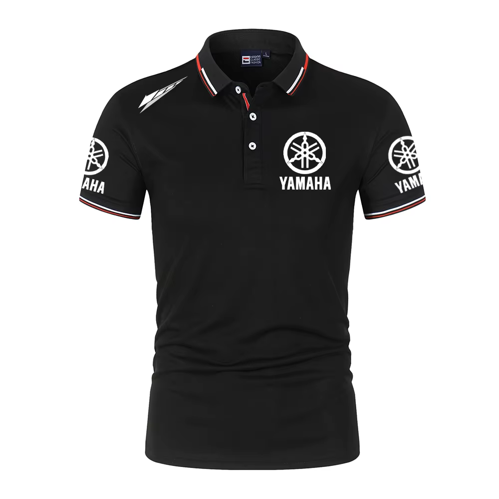 Polo à boutons pour homme, logo Yamaha, équipe de course moto, compétition, sports de plein air