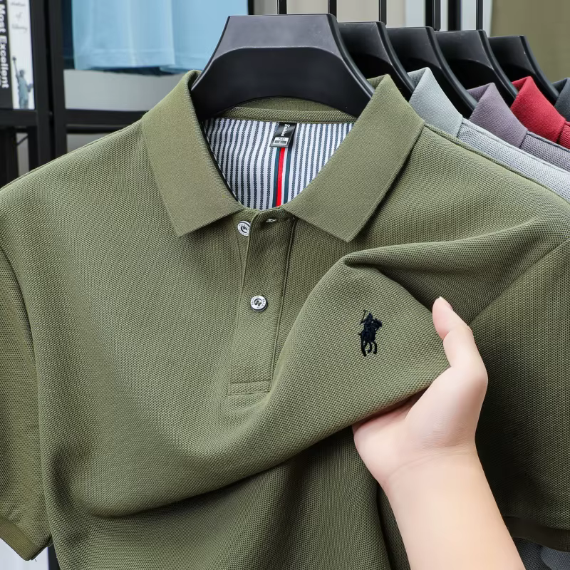100% coton marque de luxe manches courtes polo shirt hommes nouveau classique pony broderie été T-sh