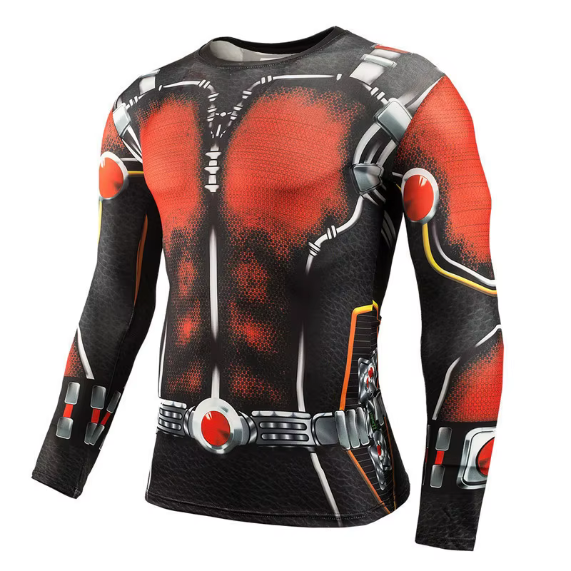 T-shirt à manches longues imprimé numérique 3D super-héros, tenue de jeu de rôle sur le thème d'Hall