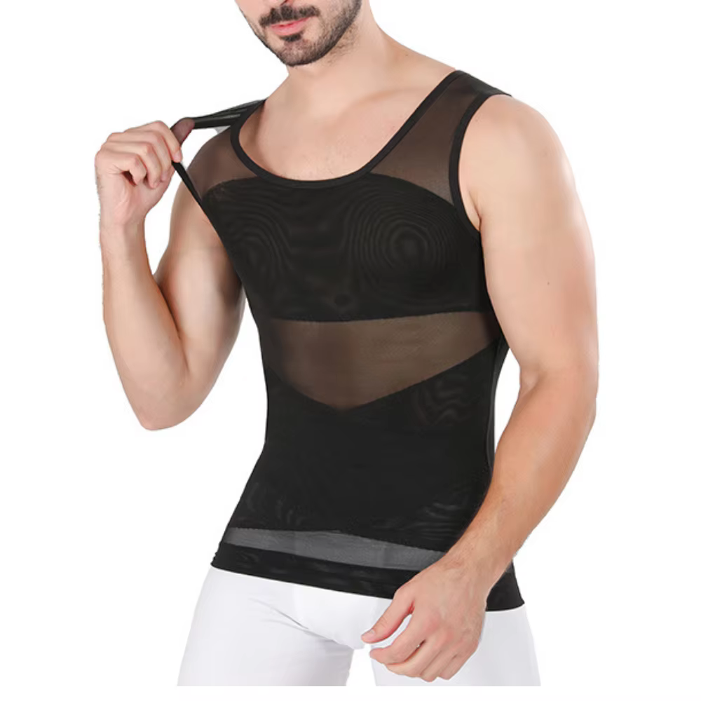 Débardeur de compression pour homme pour dissimuler la gynécomastie, amincissant la poitrine et le v