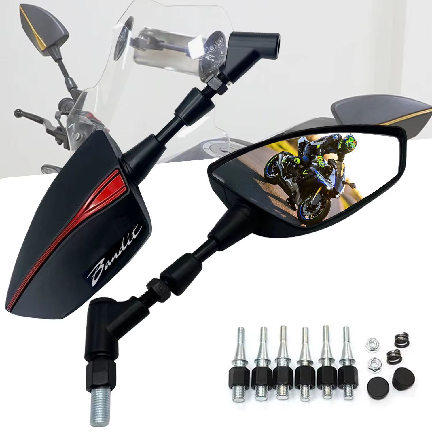 Pour SUZUKI Bandit GSF 400 600 650 650S 1200 1250 S 600S M8/M10 rétroviseur universel réglable rétro