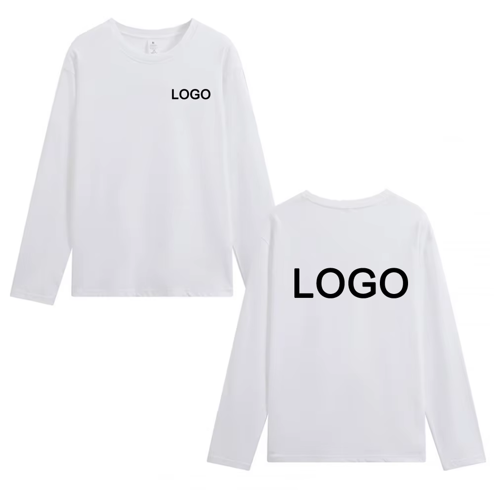 T-shirt à manches longues printemps-automne, haut confortable 100% coton pour homme, sweat-shirt pou