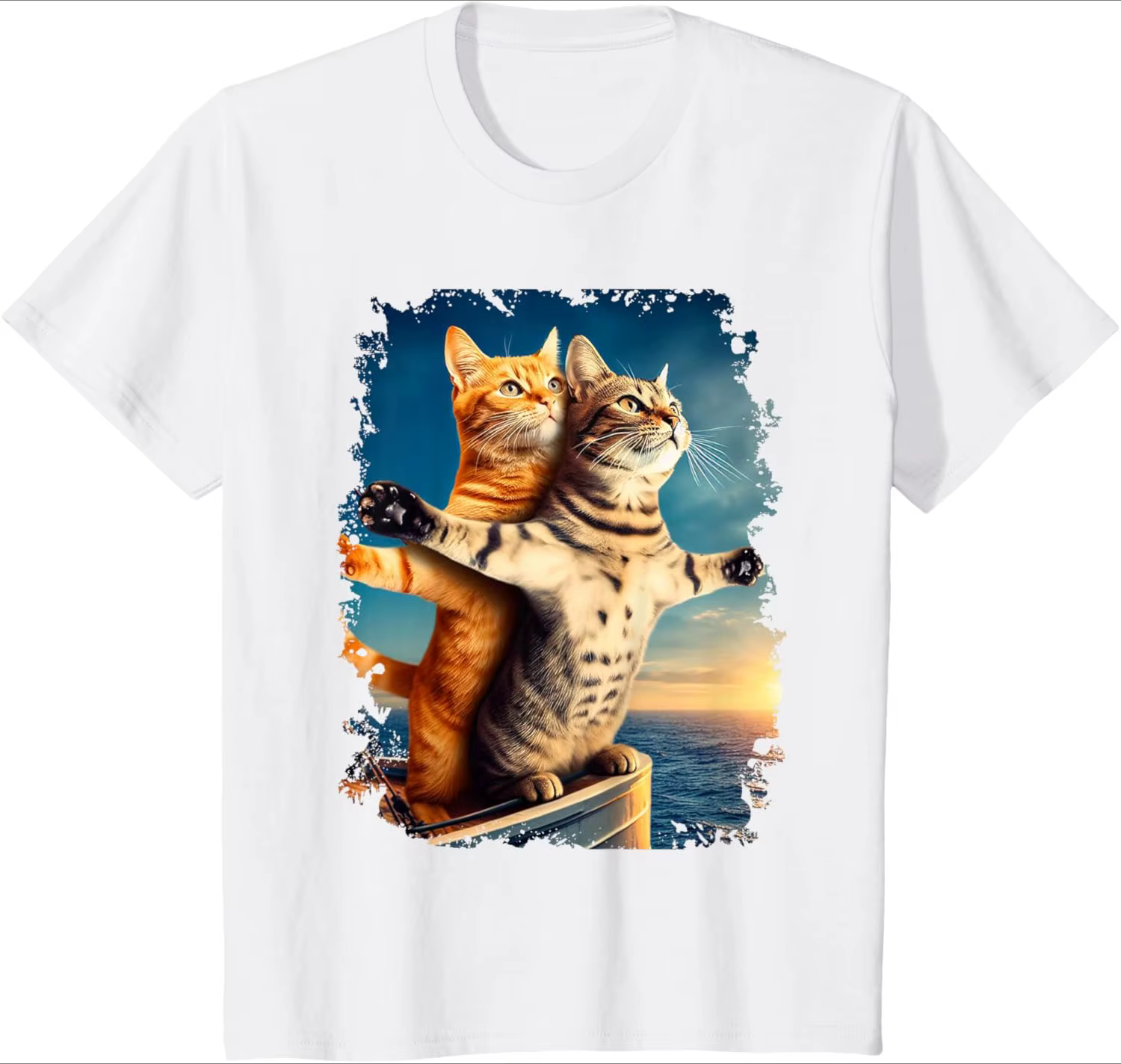 Art Theatre Cat T Shirt Vintage rétro graphique femme décontracté haut surdimensionné quotidien poly