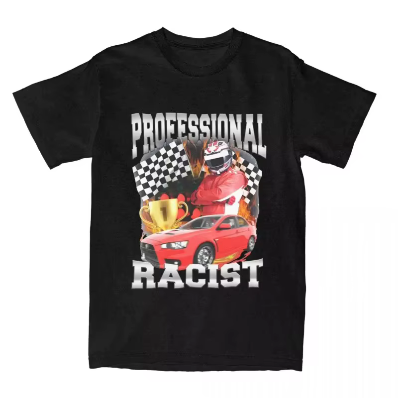 T-shirt de fan de course amusant en coton – Vêtement décontracté et ample pour les passionnés de cou