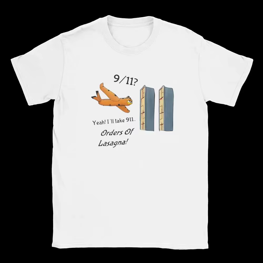 Garfield unisexe 9/11? Ouais, je prends les commandes de 911 T-shirts Lasagna, humoristiques, à l'hu