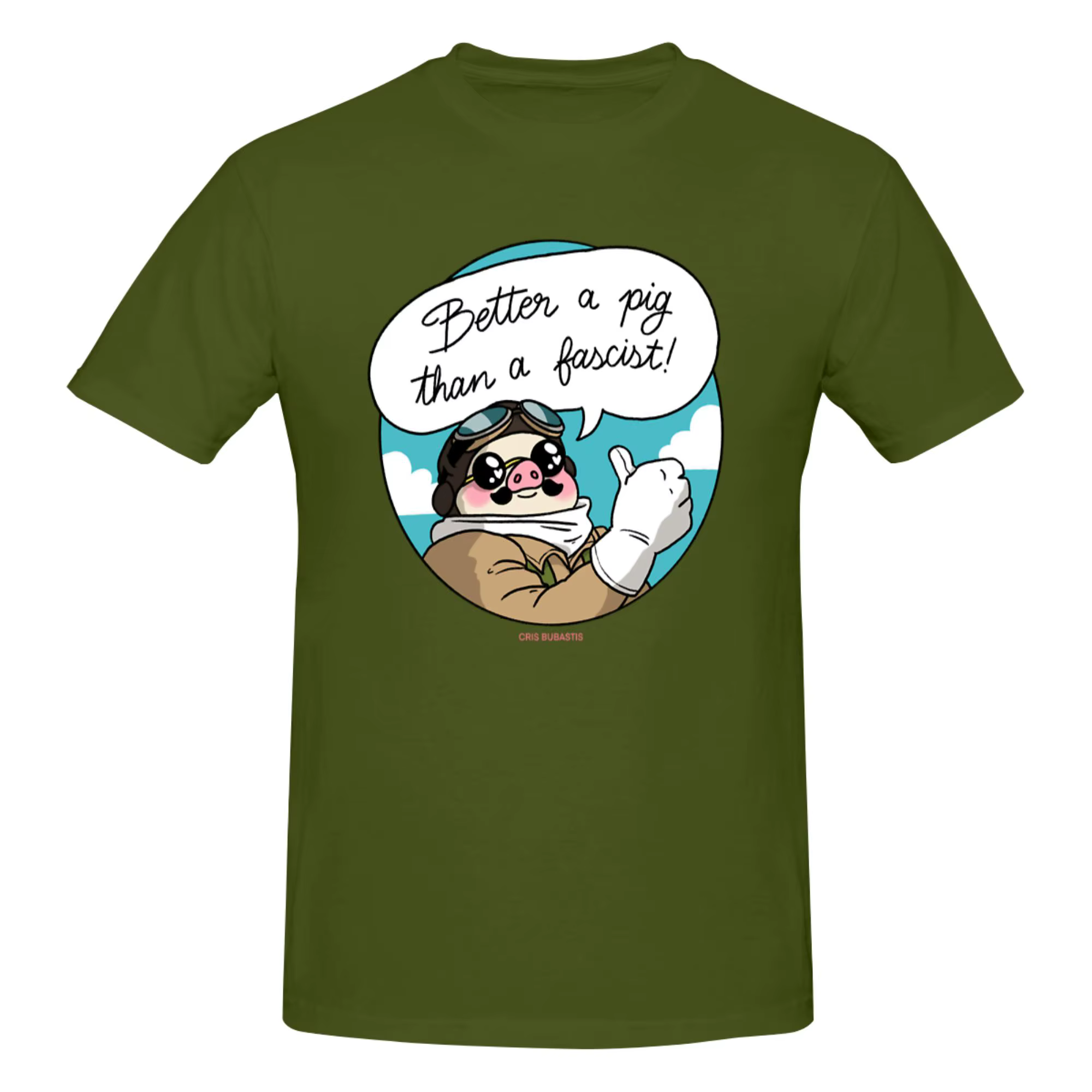 Drôle : mieux vaut un cochon qu'un fasciste ! T-shirt imprimé pour hommes, t-shirt unisexe, t-shirt 
