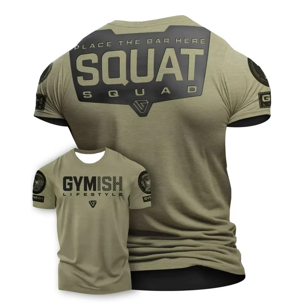 Nouveau 2025 hommes 3D imprimé sport exercice T-shirt amusant gymnase haute qualité hommes à manches