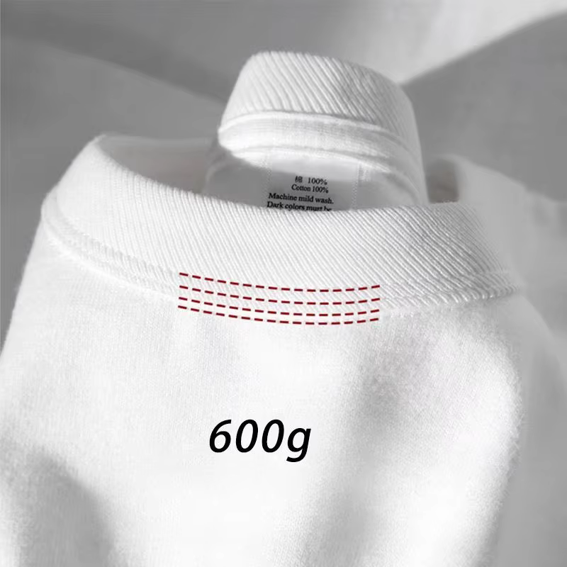 600 grammes 100% coton hommes surdimensionné lourd t-shirt été femmes à manches courtes haut décontr
