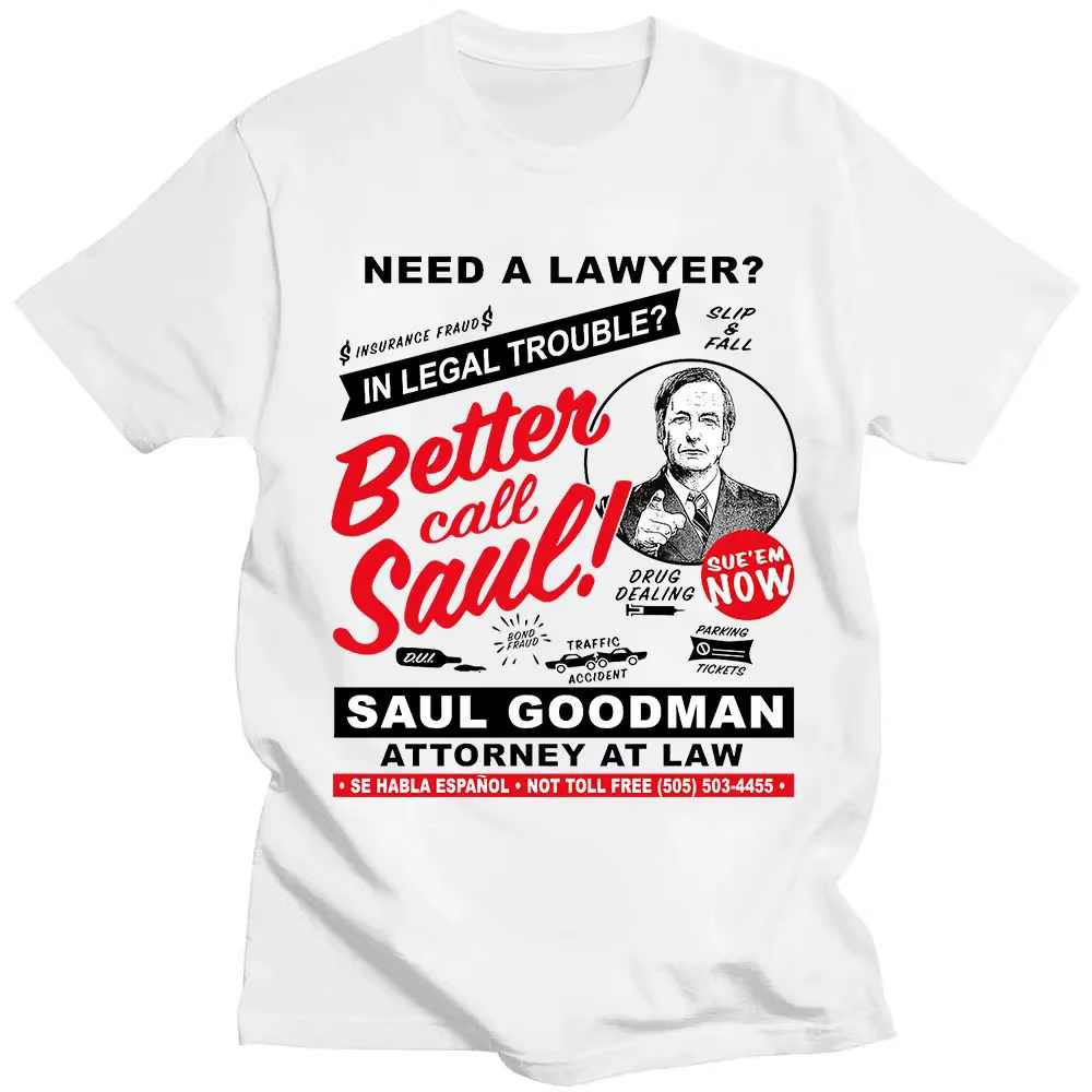 T-shirt Heisenberg Breaking Bad Missing Sign Better Call Saul à imprimé graphique, décontracté, ampl