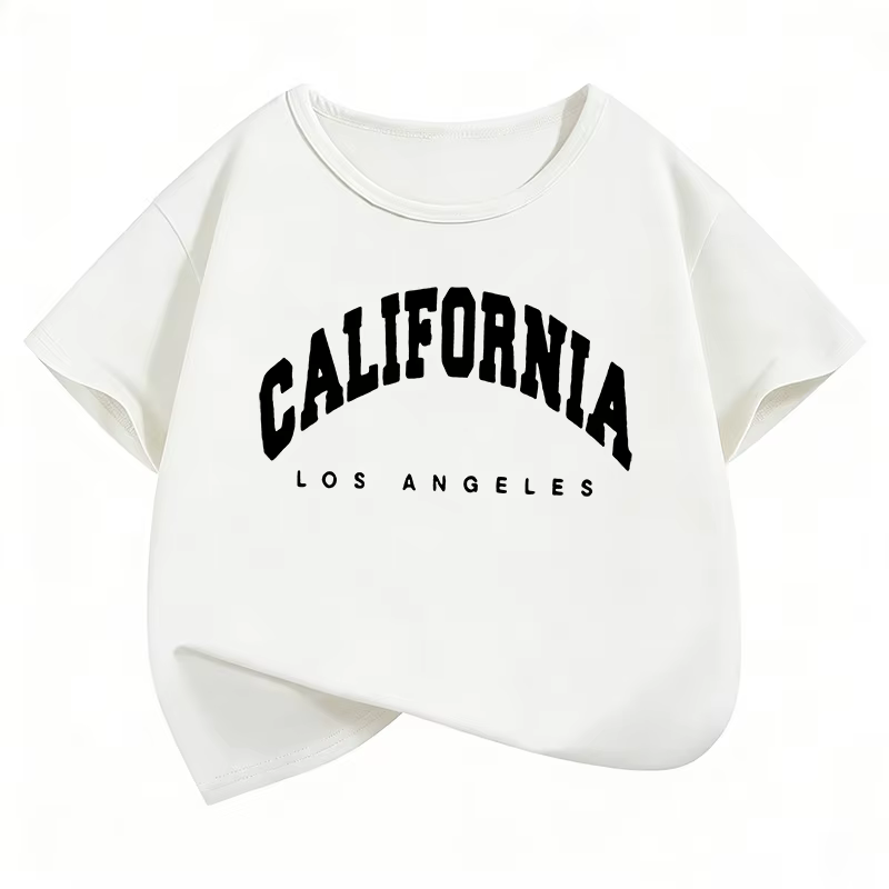 T-shirts imprimés avec la lettre California Los Angeles, T-shirt à la mode pour enfants, garçons et 