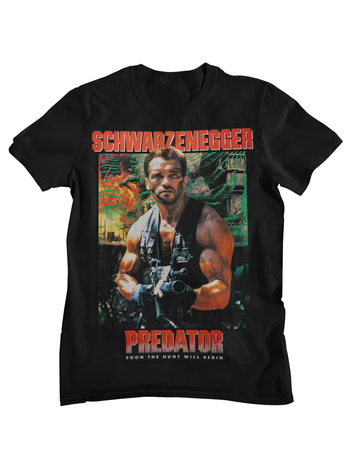 T-shirt imprimé rétro du film Predator pour hommes et femmes, t-shirt décontracté d'été à manches co