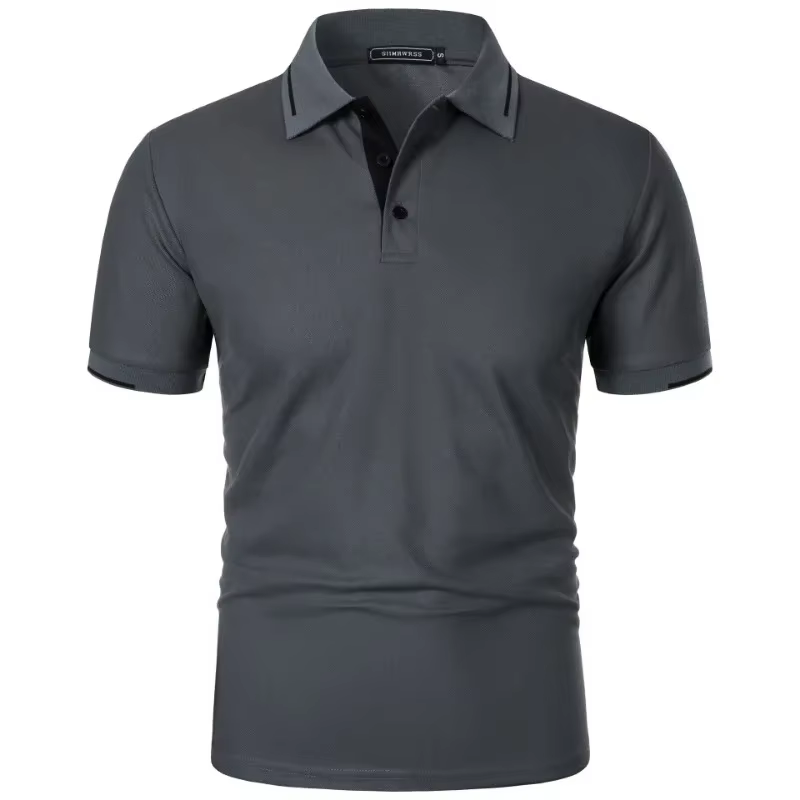 Polo à manches courtes pour hommes, boutons d'été, coupe classique, T-Shirts décontractés, pull surd