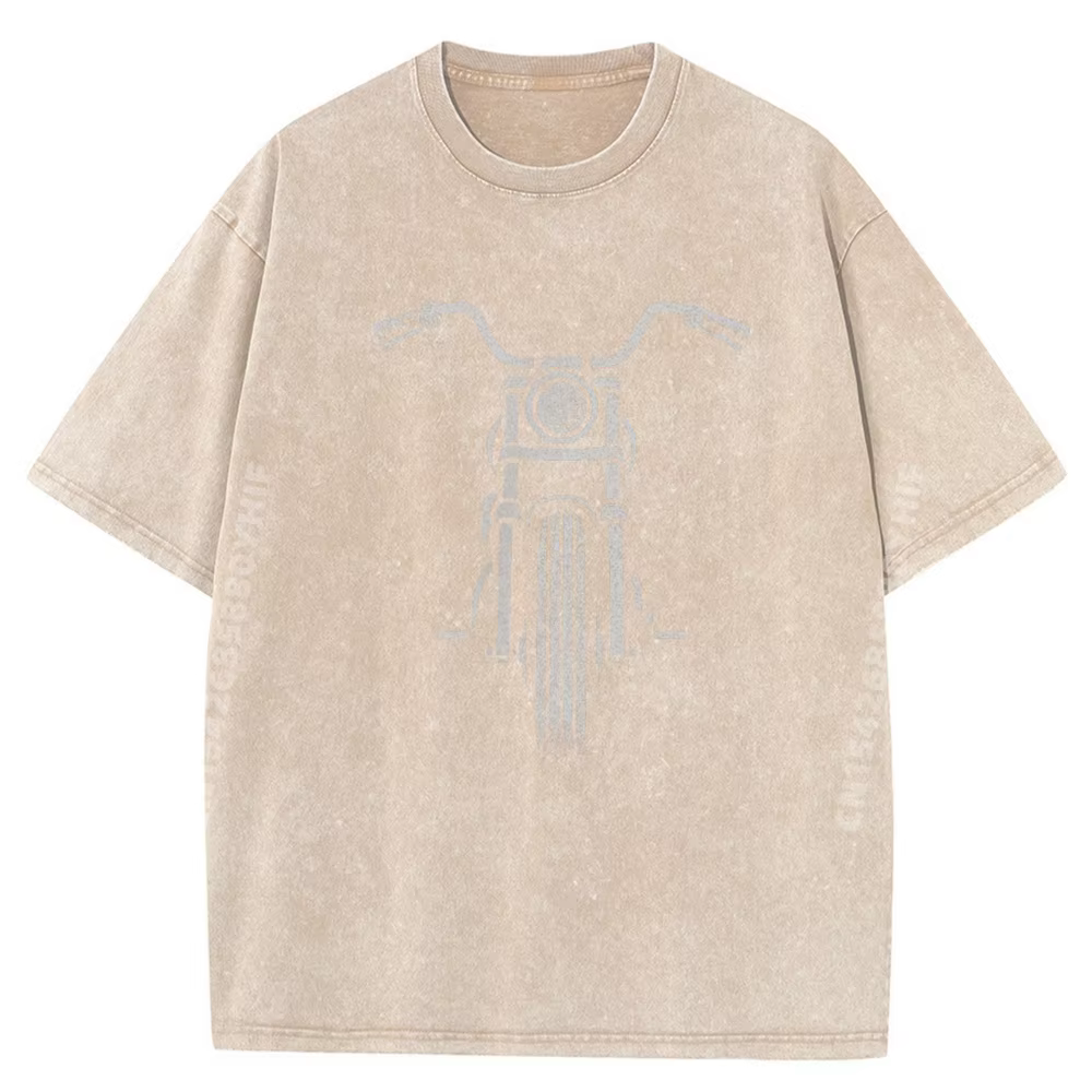 T-shirt graphique moto pour homme, style motard urbain, nouvelle collection, décontracté, effet déla