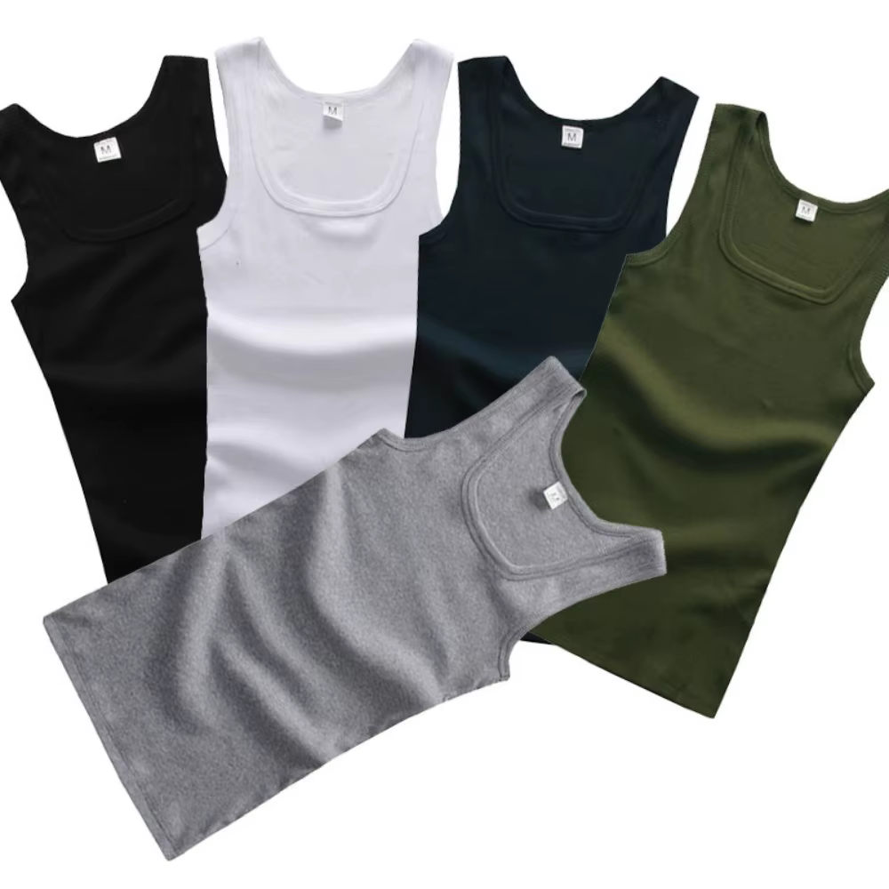 Été chaud grande taille hommes vêtements débardeurs 100% pur coton sans manches Fitness T-shirt élas
