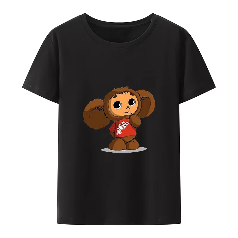 T-Shirt Cheburashka à Manches Courtes pour Homme, Vêtement de Marque, Col Rond, Style Hip Hop, Été
