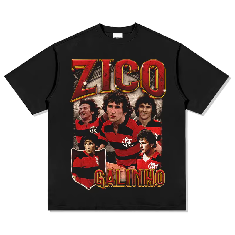 Zico 100% coton hommes t-shirt football brésil Flamengo maillot chemise commémorative été unisexe su