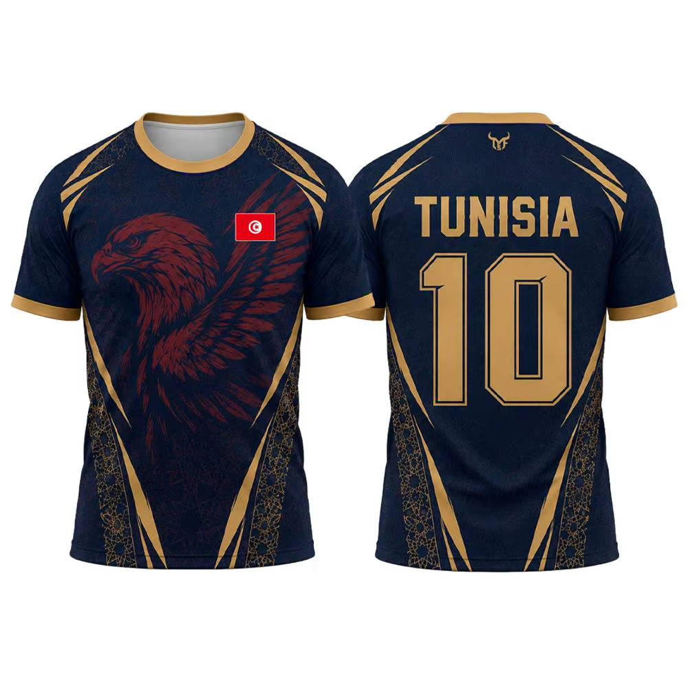 Maillot de sport à imprimé drapeau tunisien pour hommes, uniforme d'entraînement de football pour ho